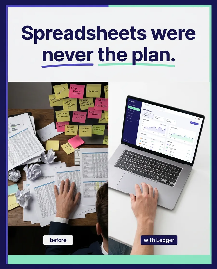 Ledger ad: Spreadsheets were never the plan.